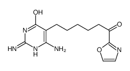 2,6-diamino-5-[6-(1,3-oxazol-2-yl)-6-oxohexyl]-1H-pyrimidin-4-one结构式