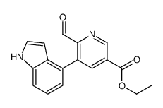 ethyl 6-formyl-5-(1H-indol-4-yl)pyridine-3-carboxylate结构式