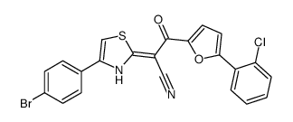 2-[4-(4-bromophenyl)-3H-1,3-thiazol-2-ylidene]-3-[5-(2-chlorophenyl)furan-2-yl]-3-oxopropanenitrile结构式