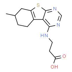 3-(7-METHYL-5,6,7,8-TETRAHYDRO-BENZO[4,5]THIENO-[2,3-D]PYRIMIDIN-4-YLAMINO)-PROPIONIC ACID结构式