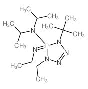 1-ethyl-5-ethylimino-N,N-dipropan-2-yl-4-tert-butyl-1,2,3,4-tetraza-5$l^C14H33N6P-phosphacyclopent-2-en-5-amine Structure