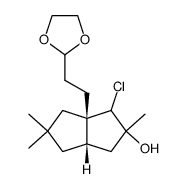 1-chloro-6a-<2-(1,3-dioxolan-2-yl)ethyl>octahydro-2,5,5-trimethyl-2-pentalenol Structure