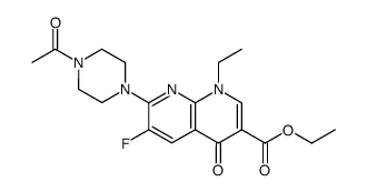 ethyl 7-(4-acetyl-1-piperazinyl)-1-ethyl-6-fluoro-1,4-dihydro-4-oxo-1,8-naphthyridine-3-carboxylate结构式
