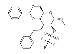 methyl 3-O-benzyl-4,6-O-benzylidene-2-O-(trifluoromethanesulfonyl)-β-D-mannopyranoside Structure