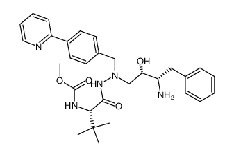 {(S)-1-[N'-((2S,3S)-3-amino-2-hydroxy-4-phenyl-butyl)-N'-(4-pyridin-2-yl-benzyl)-hydrazinocarbonyl]-2,2-dimethyl-propyl}-carbamic acid methyl ester Structure