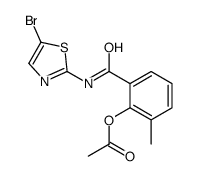 [2-[(5-bromo-1,3-thiazol-2-yl)carbamoyl]-6-methylphenyl] acetate结构式