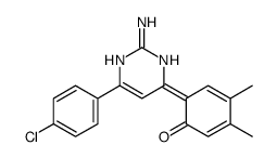 6-[2-amino-4-(4-chlorophenyl)-1H-pyrimidin-6-ylidene]-3,4-dimethylcyclohexa-2,4-dien-1-one Structure