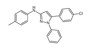 5-(4-chlorophenyl)-N-(4-methylphenyl)-1-phenylpyrazol-3-amine结构式