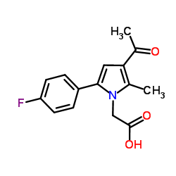 [3-Acetyl-5-(4-fluorophenyl)-2-methyl-1H-pyrrol-1-yl]acetic acid结构式