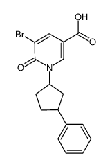 5-bromo-6-oxo-1-(3-phenylcyclopentyl)-1,6-dihydropyridine-3-carboxylic acid结构式