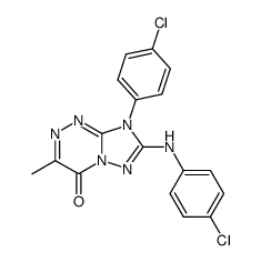 8-(4-chlorophenyl)-7-(4-chlorophenyl)-3-methyl<1,2,4>triazolo<5,1-c><1,2,4>triazin-4(8H)-one Structure