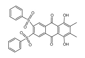 6,7-bis(phenylsulfonyl)-2,3-dimethyl-1,4-dihydroxyanthraquinone结构式