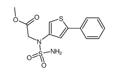 Methyl 2-((5-phenylthiophen-3-yl)(sulfamoyl)amino)acetate结构式
