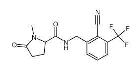 N-{[2-Cyano-3-(trifluoromethyl)phenyl]methyl}-1-methyl-5-oxoprolinamide结构式