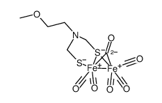 [Fe2(CO)5(μ-CO)(μ-SCH2N(CH2CH2OCH3)CH2S)](2-)结构式