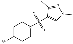 1-[(1,3-二甲基-1H-吡唑-4-基)磺酰基]哌啶-4-胺结构式