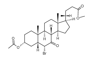 methyl 3α-acetoxy-6α-bromo-7-oxo-5β-cholan-24-oate结构式