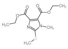 1H-Imidazole-4,5-dicarboxylicacid, 1-methyl-2-(methylthio)-, 4,5-diethyl ester结构式
