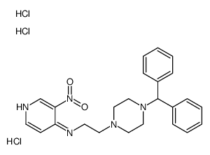 N-[2-(4-benzhydrylpiperazin-1-yl)ethyl]-3-nitropyridin-4-amine,trihydrochloride Structure