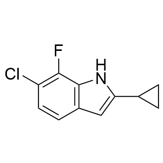 6-氯-2-环丙基-7-氟-1H-吲哚结构式
