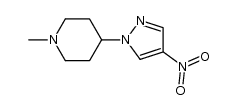 1-methyl-4-(4-nitro-1H-pyrazol-1-yl)piperidine结构式