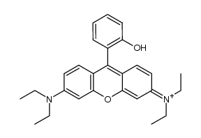 N-(6-(diethylamino)-9-(2-hydroxyphenyl)-3H-xanthen-3-ylidene)-N-ethylethanaminium结构式