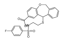 11-[2-[(4-fluorophenyl)sulfonylamino]ethylsulfanyl]-6,11-dihydrobenzo[c][1]benzoxepine-2-carboxylic acid结构式