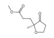 (2S)-2-methyl-4,5-dihydro-2(H)-furan-3-one-2-propionic acid methyl ester结构式
