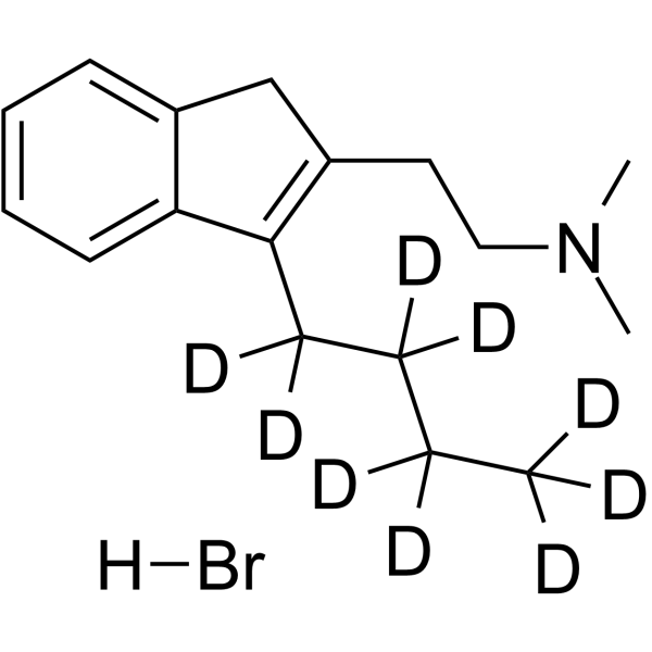 N,N-Dimethyl-3-butyl-1H-indene-2-ethanamine-d9 hydrobromide结构式