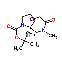 2-Methyl-2-propanyl (2S)-2-{[(chloroacetyl)(methyl)amino]methyl}-1-pyrrolidinecarboxylate Structure