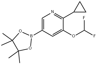 (6-cyclopropyl-5-(difluoromethoxy)pyridin-3-yl)boronic acid pinacol ester Structure