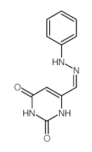 4-Pyrimidinecarboxaldehyde,1,2,3,6-tetrahydro-2,6-dioxo-, 4-(2-phenylhydrazone) structure