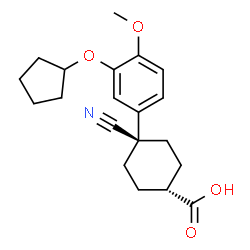 (1S,4S)-4-氰基-4-(3-(环戊氧基)-4-甲氧基苯基)环己烷-1-羧酸结构式