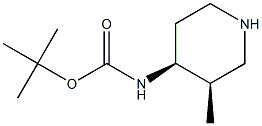 (3R,4S)-(3-Methyl-piperidin-4-yl)-carbamic acid tert-butyl ester结构式