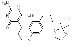4(3H)-Pyrimidinone,2-amino-5-[3-[[4-[4-[2-(chloromethyl)-1,3-dioxolan-2-yl]butyl]phenyl]amino]propyl]-6-methyl-结构式