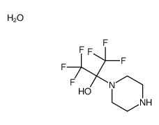 1,1,1,3,3,3-hexafluoro-2-piperazin-1-ylpropan-2-ol,hydrate Structure