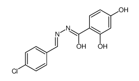 N-[(E)-(4-chlorophenyl)methylideneamino]-2,4-dihydroxybenzamide结构式