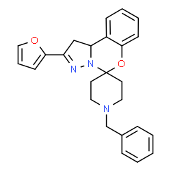 1-benzyl-2-(furan-2-yl)-1,10b-dihydrospiro[benzo[e]pyrazolo[1,5-c][1,3]oxazine-5,4-piperidine]结构式