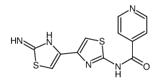 N-[4-(2-amino-1,3-thiazol-4-yl)-1,3-thiazol-2-yl]pyridine-4-carboxamide结构式