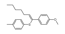 (1-(4-methoxyphenyl)hept-1-en-1-yl)(p-tolyl)sulfane结构式