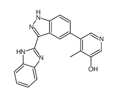 5-[3-(benzimidazol-2-ylidene)-1,2-dihydroindazol-5-yl]-4-methylpyridin-3-ol Structure