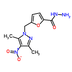 5-(3,5-DIMETHYL-4-NITRO-PYRAZOL-1-YLMETHYL)-FURAN-2-CARBOXYLIC ACID HYDRAZIDE结构式