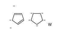 carbanide,cyclopenta-1,3-diene,cyclopentane,tungsten结构式