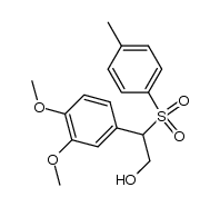 1,2-Dimethoxy-4-[2-hydroxy-1-p-toluolsulfonyl-aethyl]-benzol Structure