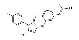 N-[3-[(E)-[1-(4-methylphenyl)-5-oxo-2-sulfanylideneimidazolidin-4-ylidene]methyl]phenyl]acetamide Structure