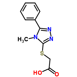 [(4-Methyl-5-phenyl-4H-1,2,4-triazol-3-yl)sulfanyl]acetic acid结构式