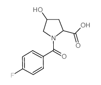 1-(4-氟苯甲酰基)-4-羟基-2-吡咯烷羧酸结构式