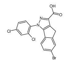 6-bromo-1-(2',4'-dichlorophenyl)-1,4-dihydroindeno[1,2-c]pyrazole-3-carboxylic acid结构式