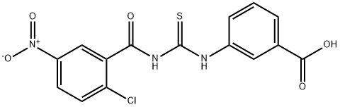 3-[[[(2-chloro-5-nitrobenzoyl)amino]thioxomethyl]amino]-benzoic acid结构式
