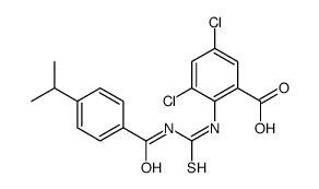 3,5-DICHLORO-2-[[[[4-(1-METHYLETHYL)BENZOYL]AMINO]THIOXOMETHYL]AMINO]-BENZOIC ACID Structure